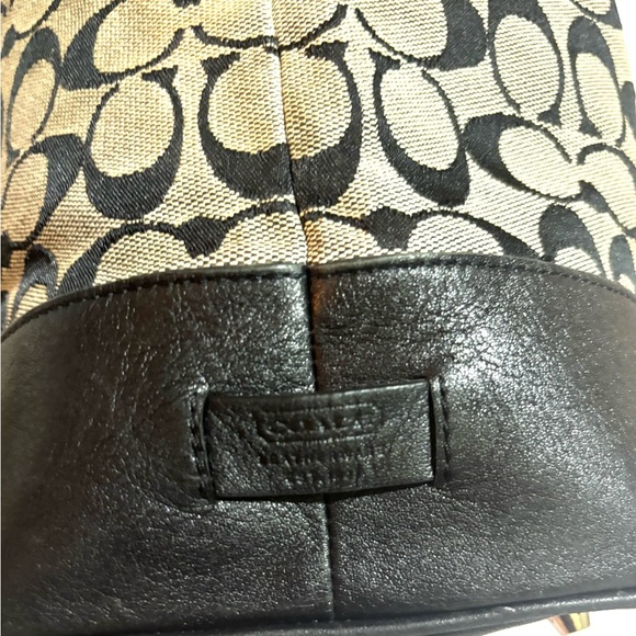 Coach Black and Tan Signature print canvas Tote Bag - Picture 4 of 9